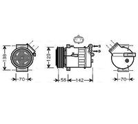 AVA QUALITY COOLING SBAK067 Compressore, Climatizzatore per CADILLAC,OPEL,SAAB,V
