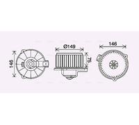 Ventola abitacolo TO8735 AVA QUALITY COOLING per TOYOTA CARINA E VI Tre volumi
