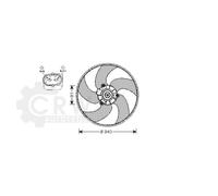 AVA QUALITY COOLING Ventola Raffreddamento Motore per Peugeot 206 CC PE7522