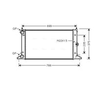 AVA COOLING SYSTEMS VNA2188 Radiatore motore