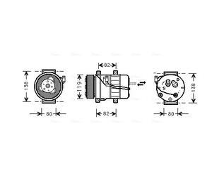 AVA QUALITY COOLING VOAK054 Compressore, Climatizzatore per VOLVO