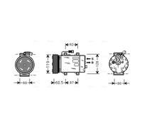AVA QUALITY COOLING VOAK101 Compressore, Climatizzatore per MITSUBISHI