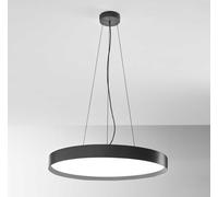 AVA S/M - LAMPADARIO A SOSPENSIONE NERO A LED 3000-4000K 8400-8800LM 80W+12W DOPPIA EMISSIONE DIMMERABILE D.80CM