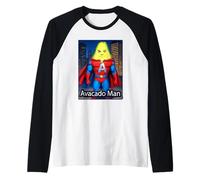 Avacado Man Veggie Super Hero Maglia con Maniche Raglan