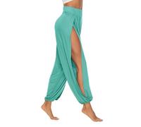 AvaCostume - Pantaloni harem da donna, stile hippie - Blu - L