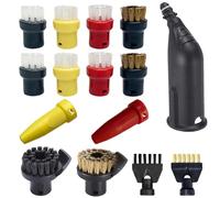 AVAENZO 15 pezzi Accessori per pulitori a vapore Kärcher Easyfix SC1 SC2 SC3 SC4 SC5 Set spazzole rotonde Ugello Bocchetta Ricambi per pulitori a vapore