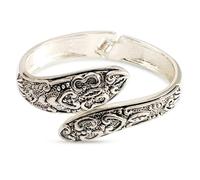 Avalaya Bracciale rigido a serpente incernierato, tonalità argento, stile vintage