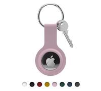 AVALLONYA Airtag, custodia in silicone lavabile, adatta per Apple Air Tag 2021, accessorio per custodia Airtags, con portachiavi a clip, facile da usare, custodia per chiave per tag GPS (Pink)