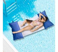Avalon - Amaca Galleggiante per Piscina con Cuscini Pouf Galleggianti NET, Pouffe Amaca, Cuscino Piscina in Tessuto Tecnico Antistrappo Impermeabile, Arredo Moderno, Made in Italy (75x150cm-Blu)