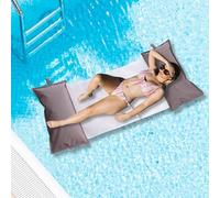 Avalon - Amaca Galleggiante per Piscina con Cuscini Pouf Galleggianti NET, Pouffe Amaca, Cuscino Piscina in Tessuto Tecnico Antistrappo Impermeabile, Arredo Moderno, Made in Italy (75x150cm-Tortora)