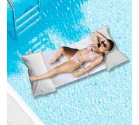 Avalon - Amaca Galleggiante per Piscina con Cuscini Pouf Galleggianti NET, Pouffe Amaca, Cuscino Piscina in Tessuto Tecnico Antistrappo Impermeabile, Arredo Moderno, Made in Italy (75x150cm-Grigio)