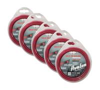 Avalon - Confezione da 5 fili rotondi in nylon universale per decespugliatore e tosaerba (2 mm x 15 m) - Elevata durata e prestazioni ottimali nelle attività di decespugliamento