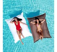 Avalon - Cuscino Galleggiante per Piscina Pouf Poltrona Sacco Way Grande, Pouffe Amaca, Pouf a Sacco in Tessuto Tecnico Antistrappo e Impermeabile, Arredo Moderno, Made in Italy(175x140cm-Tortora)
