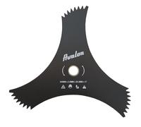 Avalon - Disco a 3 Punte dentate Universale 300 x 25,4 x 3 mm per decespugliatore, Lama per Tagliare Erba densa, Acciaio da 3 mm