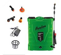 Avalon - Spruzzatore a zaino a pressione con batteria ricaricabile, serbatoio 16 l, lancia inox verde. Include cablaggio, caricatore e set di ugelli a spruzzo