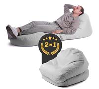 Avalon - Pouf Chaise Longue da Esterno Pieghevole Double Samba, Poltrona Sacco Letto Comodo e Impermeabile, Perfetto da Giardino, Design Moderno, Made in Italy(75x180cm-Grigio)