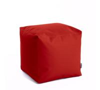Avalon - Pouf Poggiapiedi CUBO Jazz, Puff Poggiapiedi Divano quadrato, Puffo Imbottito in Similpelle Resistente e Antistrappo, Comodo e Impermeabile, Made in Italy(50cm-Rosso)