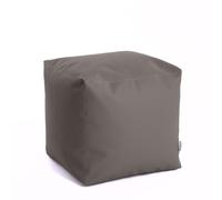 Avalon - Pouf Poggiapiedi CUBO Jazz, Puff Poggiapiedi Divano quadrato, Puffo Imbottito in Similpelle Resistente e Antistrappo, Comodo e Impermeabile, Made in Italy(50cm-Tortora scuro)