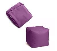 Avalon - Pouf Poggiapiedi CUBO Jive Senza Imbottitura, Puff Poggiapiedi Divano quadrato, Puffo in Tessuto Tecnico Resistente e Antistrappo, Comodo e Impermeabile, Made in Italy(45cm-Viola)