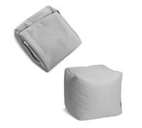Avalon - Pouf Poggiapiedi CUBO Jive Senza Imbottitura, Puff Poggiapiedi Divano quadrato, Puffo in Tessuto Tecnico Resistente e Antistrappo, Comodo e Impermeabile, Made in Italy(45cm-Grigio)