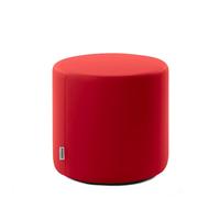Avalon - Pouf Poggiapiedi Rigido CILINDRO Jazz in Ecopelle Deluxe, Puff Poggiapiedi Divano, Pouffe per Sedersi da Interno ed Esterno, Comodo Impermeabile e Resistente, Made in Italy (40cm-Rosso)