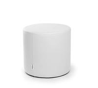 Avalon - Pouf Poggiapiedi Rigido CILINDRO Mamba, Puff Poggiapiedi Divano, Puffo in Similpelle per Interno ed Esterno, Comodo e Impermeabile, Made in Italy(45cm-Bianco)