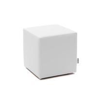 Avalon - Pouf Poggiapiedi Rigido CUBO Mamba, Puff Poggiapiedi Divano Quadrato, Puffo in Similpelle per Interno ed Esterno, Comodo e Impermeabile, Made in Italy(35cm-Bianco)