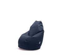 Avalon - Pouf Poltrona Sacco Bambini in Similpelle Jazz, Puffo per Sedersi Ergonomico da Interno, Pouf a Sacco Impermeabile, Comoda Poltrona Sacco Moderna, Made in Italy(56x56x76cm-Blu Notte)