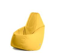 Avalon - Pouf Poltrona Sacco da Esterno Grande L Samba, Puffo per Sedersi Ergonomico, Tessuto Antistrappo e Impermeabile, Ottimo per Giardino e Arredo Piscina, Made in Italy(80x80x125cm-Giallo Limone)