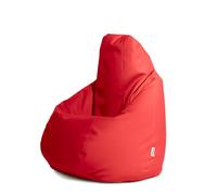 Avalon - Pouf Poltrona Sacco Medium in Similpelle Jazz, Puffo per Sedersi Ergonomico da Interno, Pouf a Sacco Impermeabile, Comoda Poltrona Sacco Moderna, Made in Italy(68x68x107cm-Rosso)