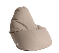 Avalon Puff Poltrona Sacco Grande Bag L Mamba 80x80x125cm - 300 Litri Made in Italy in Finta pelle Imbottito per Ambiente Interno ed Esterno Colore Beige