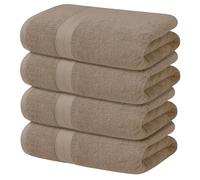 Avalon Towels Asciugamani da bagno (confezione da 4), dimensioni 68 x 137 cm, 100% cotone, leggeri e assorbenti, ad asciugatura rapida, morbidi al tatto, perfetti per l'uso quotidiano (beige)