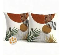 Avalune Federe Cuscini Divano 40x40 Esterno Impermeabili Copricuscini Decorativi Arancione Boho Morandi Moderno Fodera per Cuscino per Soggiorno Balcone Giardino Esterno Decorazione Set di 2