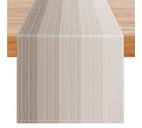 Avalune Runner Tavola Moderno Marrone Beige Elegante Strisce Runner Tavolo Effetto Lino Centro Tavola Moderni Esterno Interni Decorazioni per Tavolino da Caffè Sala da Pranzo Ristorante Festa 40x180