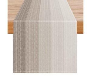 Avalune Runner Tavola Moderno Marrone Beige Elegante Strisce Runner Tavolo Effetto Lino Centro Tavola Moderni Esterno Interni Decorazioni per Tavolino da Caffè Sala da Pranzo Ristorante Festa 40x140