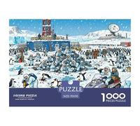 Avamposto di ricerca degli uccelli pinguino dell'Antartide Puzzle in Legno Impermeabile DIY Puzzles Da 1000 Pezzi Regali Per Adulti Sfidanti E Rompicapo Giochi Di Impegnativi