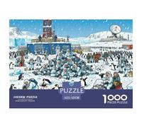 Avamposto di ricerca degli uccelli pinguino dell'Antartide Puzzle in Legno Impermeabile DIY Puzzles Da 1000 Pezzi Regali Per Adulti Colorati Giochi Educativi