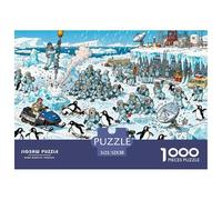 Avamposto di ricerca degli uccelli pinguino dell'Antartide Puzzle in Legno Impermeabile Puzzles Da 1000 Pezzi Per Adulti Colorati Puzzle Per Decorazioni Domestiche