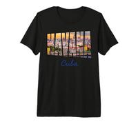 Avana Cuba Paesaggio Urbano Maglietta Premium