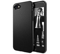 AVANA Custodia Protettiva compatibile con iPhone SE 2020 / iPhone 8 / iPhone 7 Cover protettiva sottile Bumper Protezione nero in silicone TPU nero effetto carbonio
