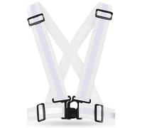 AVANA Giubbotto riflettente di sicurezza regolabile gilet di sicurezza leggero ad alta visibilità jogging bicicletta corsa moto per adulti e ragazzi (bianco)