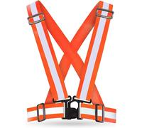 AVANA Giubbotto riflettente di sicurezza regolabile, gilet di sicurezza, leggero, ad alta visibilità, jogging, bicicletta, corsa, moto, per adulti e ragazzi, set da 2 (arancione)