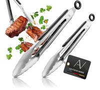 AVANA Pinze da cucina in acciaio inox, set da 2 pezzi