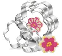 AVANA Set di 5 formine per biscotti a forma di fiori, in acciaio inox