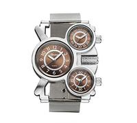 Avaner Orlogio da Poldo da Uomo Militari, Orologio Quadrantini, 3 Time-Zone, Acciaio Inossidabile Lega, Colore Argento
