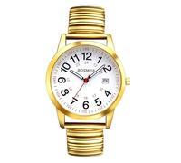 Avaner Orologi uomo elastico calendario: orologio da uomo in acciaio inox con numeri arabi elastico orologio da polso analogico al quarzo facile da leggere per gli uomini