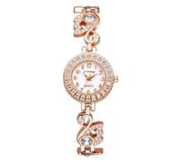 Avaner Orologio da donna al quarto: orologio da donna fantasia elegante diamante strass numeri arabi con decorazione piccolo cigno, regalo festa della mamma, Natale, oro rosa