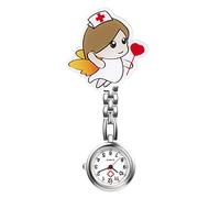 Avaner Orologio da Infermiera con spilla da Donna,in Silicone,per Medici e Infermieri,Stile di Cartone Animato,Colore Argento/Rosegold