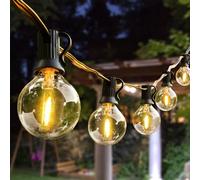 AVANLO Catene Luminose Esterno 15.3m/50FT 30+2 Lampadine in Plastica Infrangibile E12 Luci Esterno Catena Luminosa IP44 Impermeabile per Interni & Esterni Matrimonio Patio Cafe Party