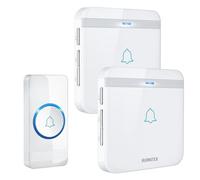AVANTEK - Campanello radio, portata 400 m, IP55, impermeabile, con 2 ricevitori plug in, 52 melodie, 5 livelli di volume, ricevitore facile nella presa di corrente, colore: Bianco